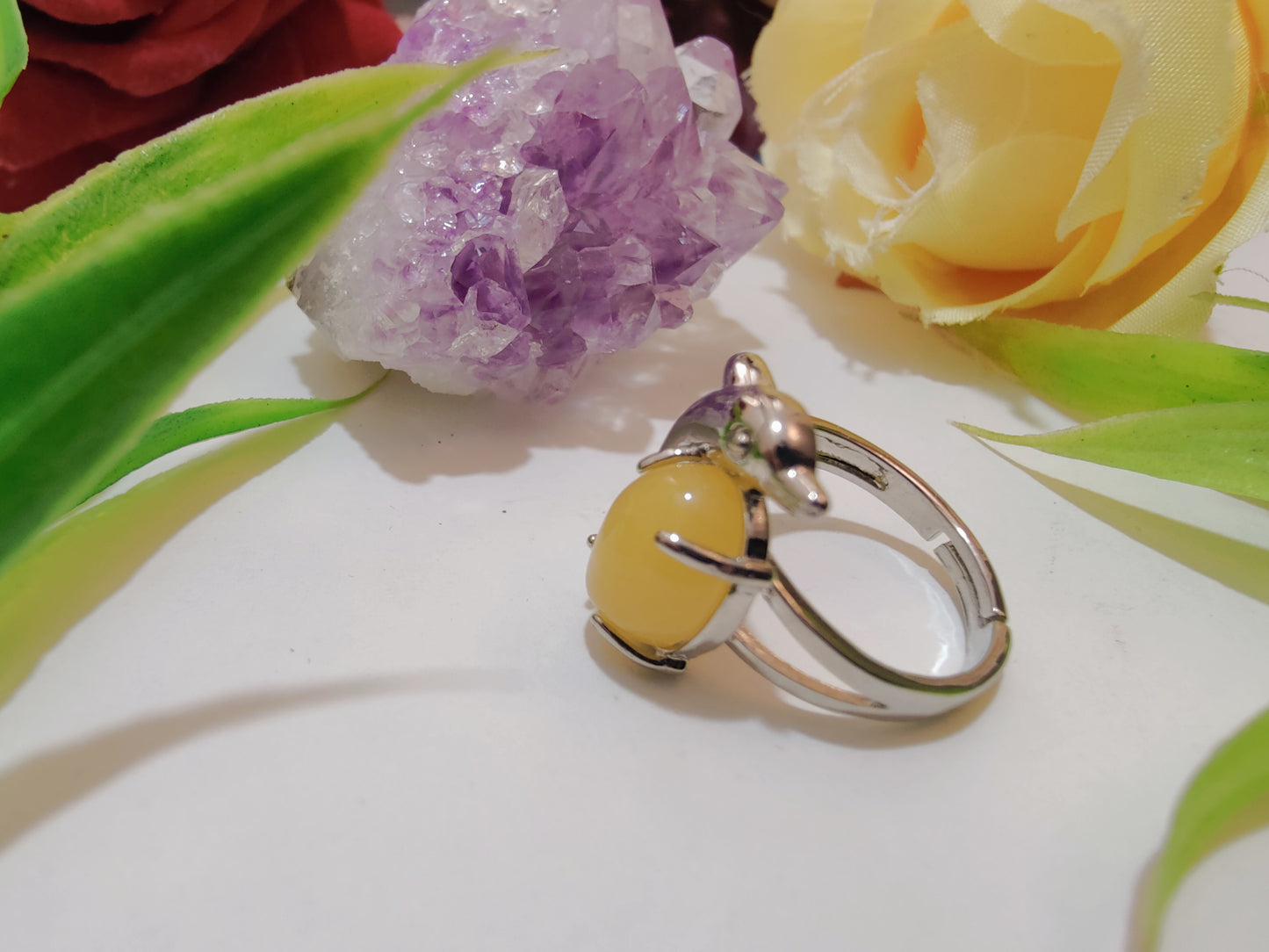 Fish Design Crystal Rings