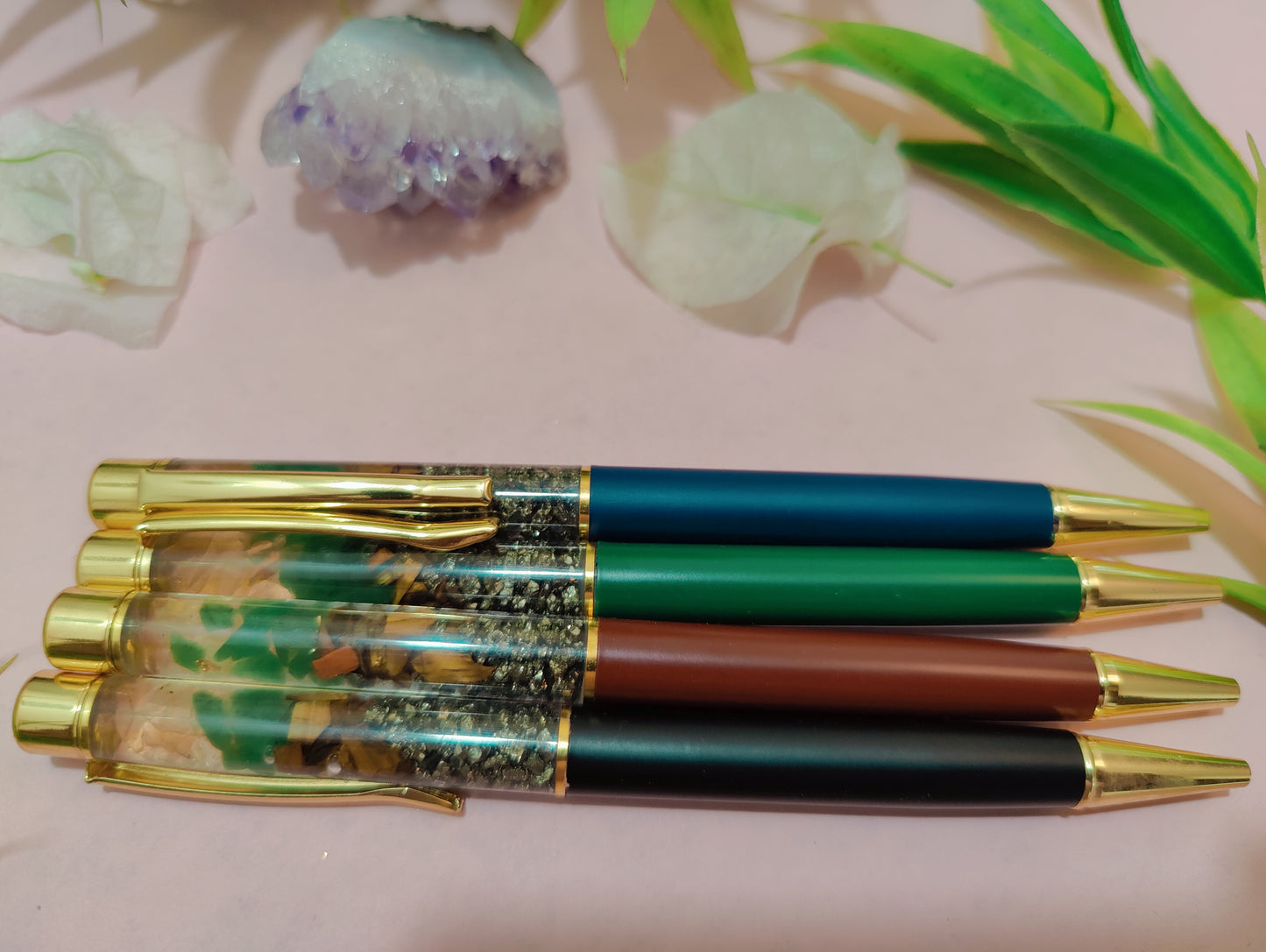 Pyrite and Green Aventurine Ball Pen