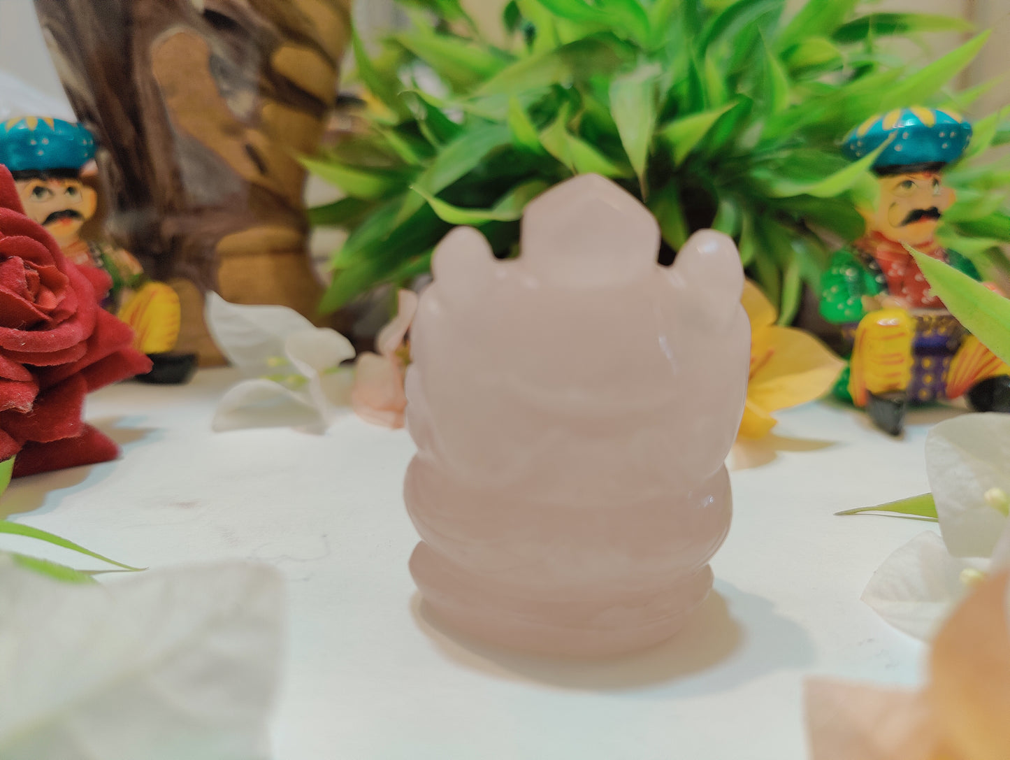 Rose Quartz Ganesha Idol
