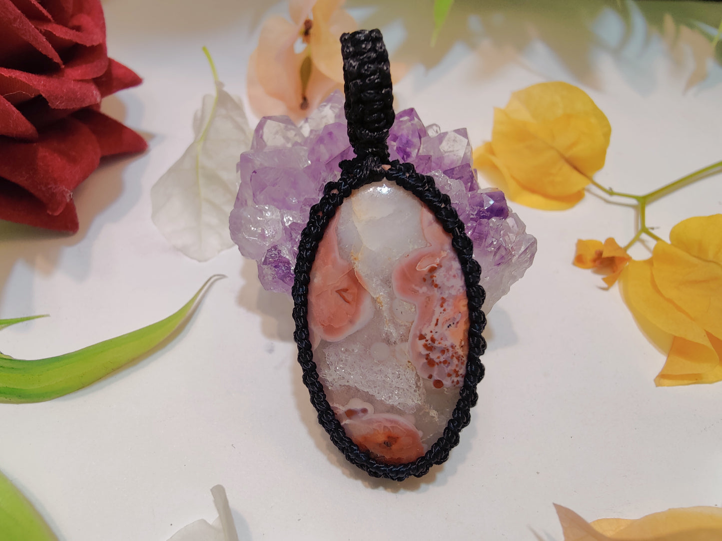 Crystal Macrame Pendant