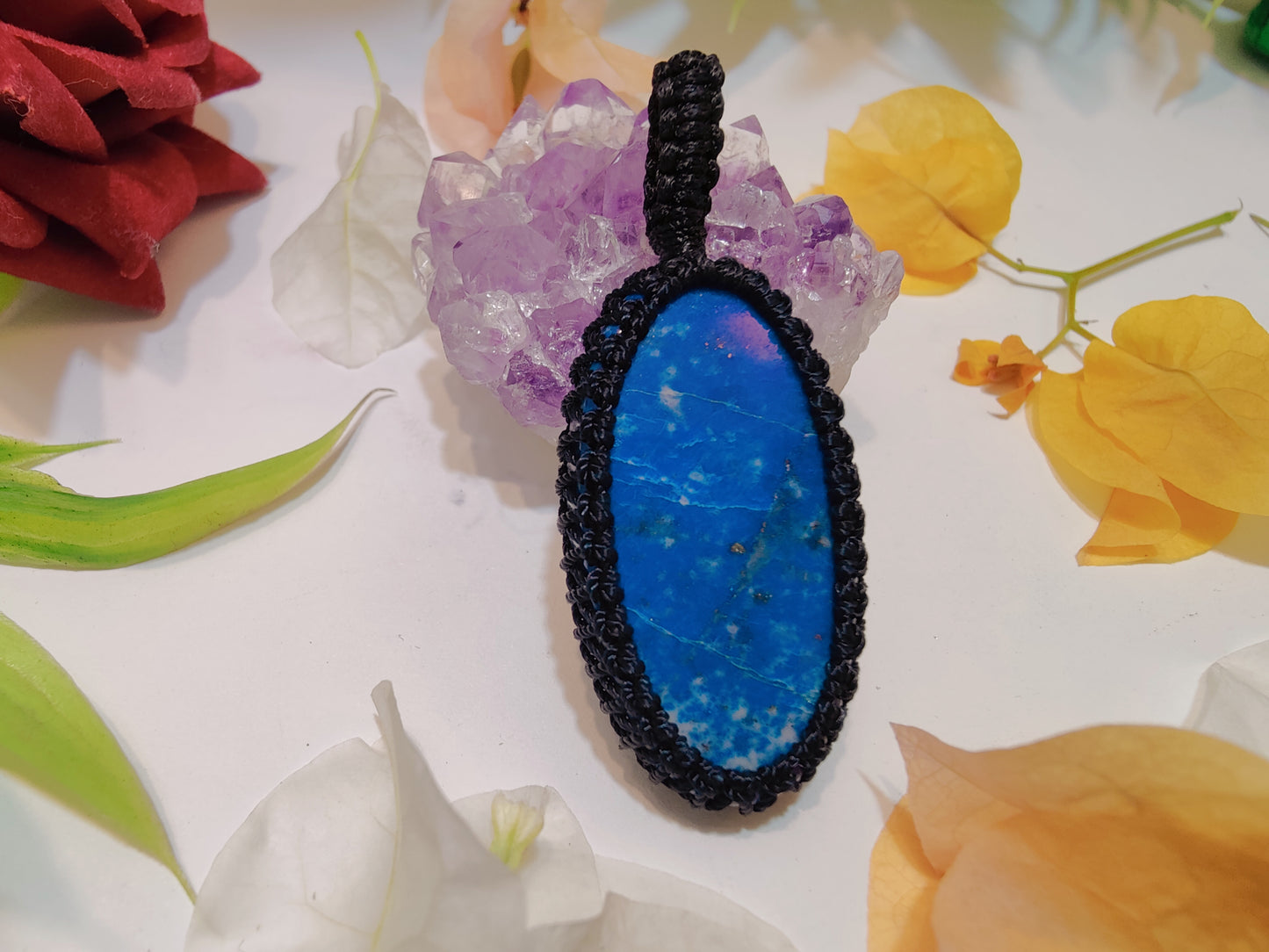 Crystal Macrame Pendant