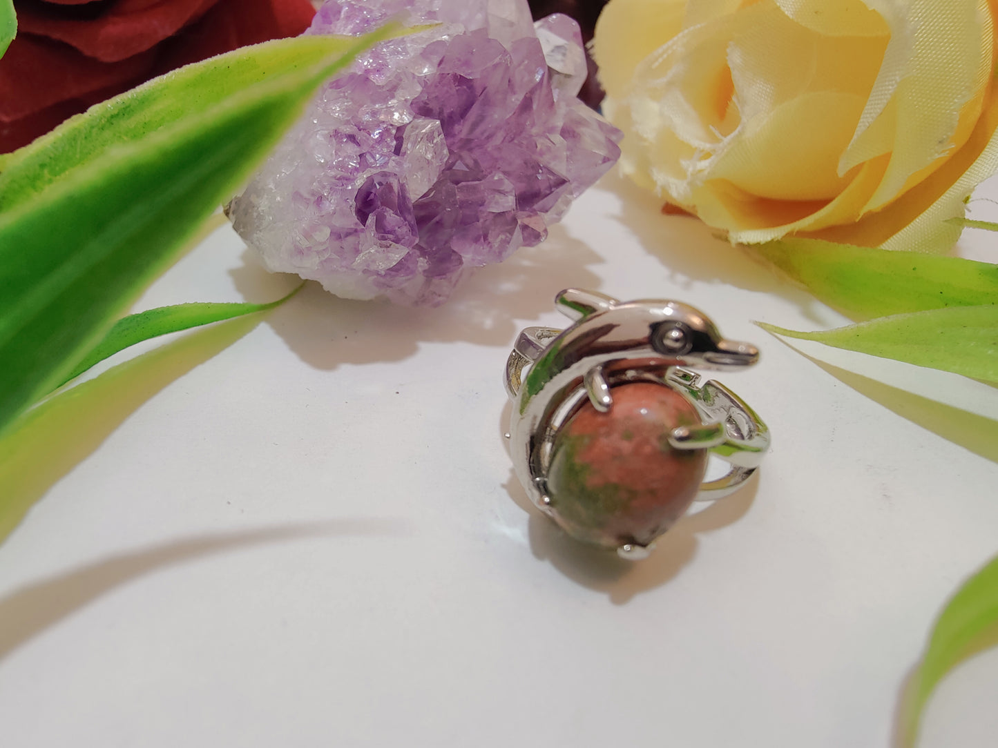Fish Design Crystal Rings