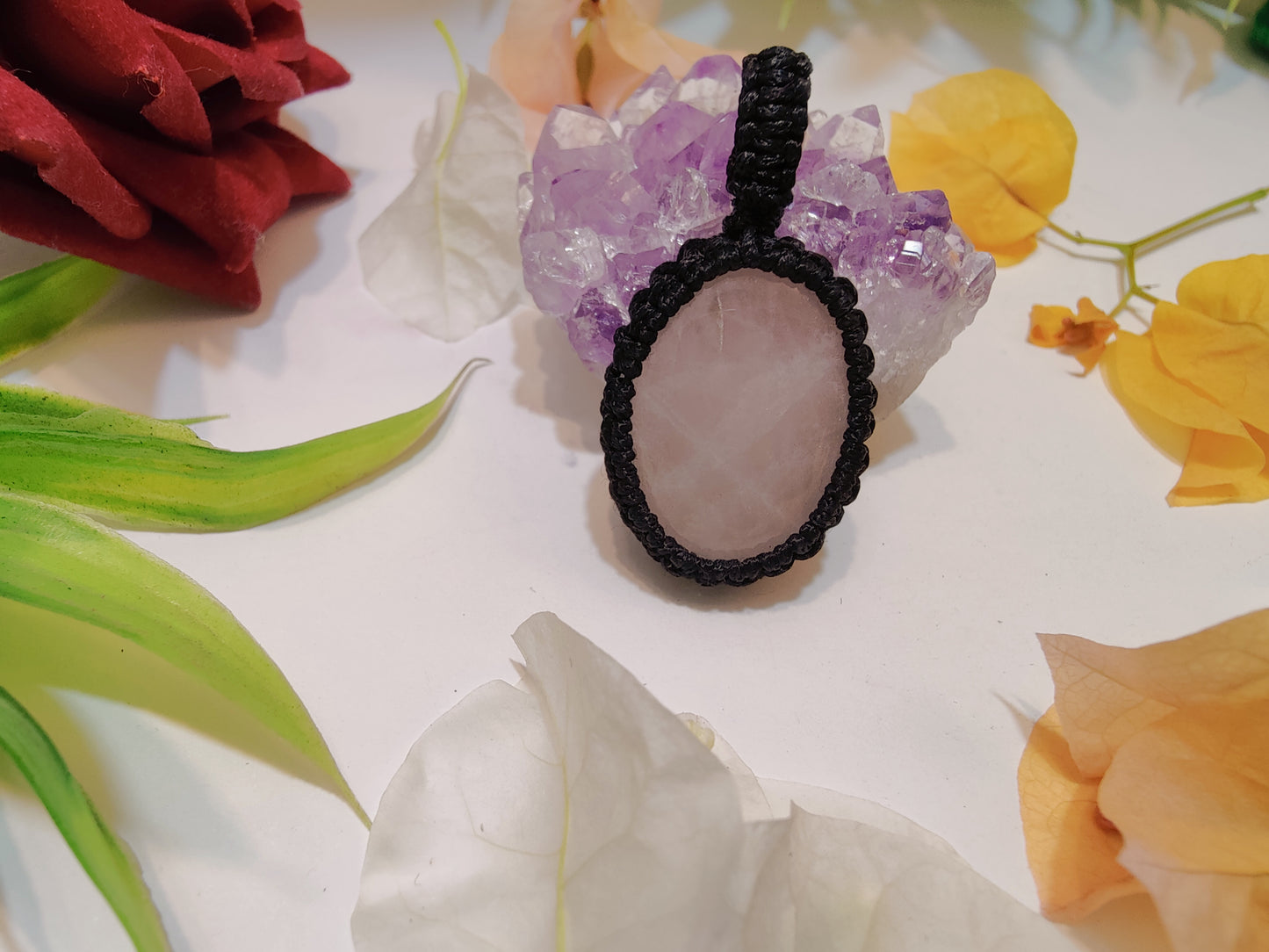 Crystal Macrame Pendant