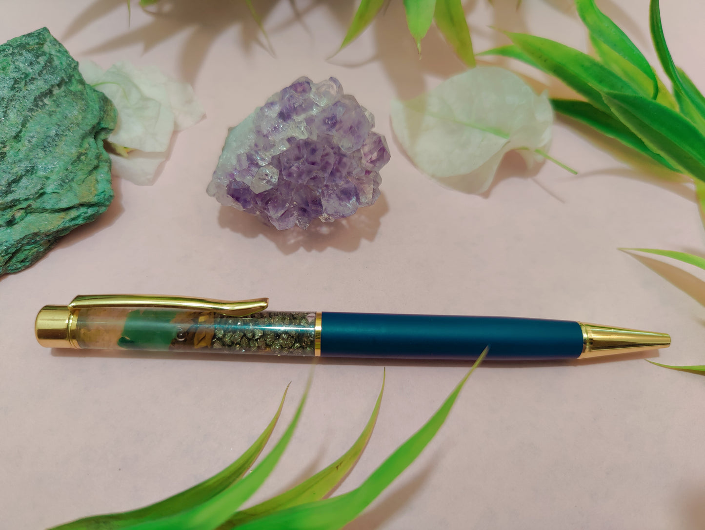 Pyrite and Green Aventurine Ball Pen
