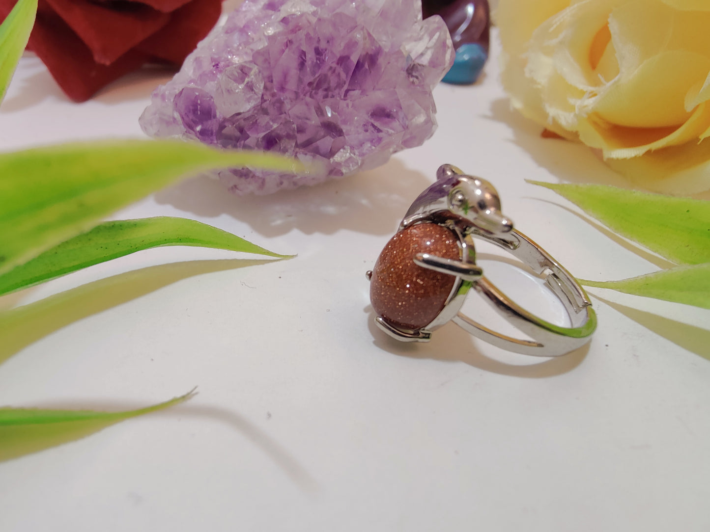 Fish Design Crystal Rings
