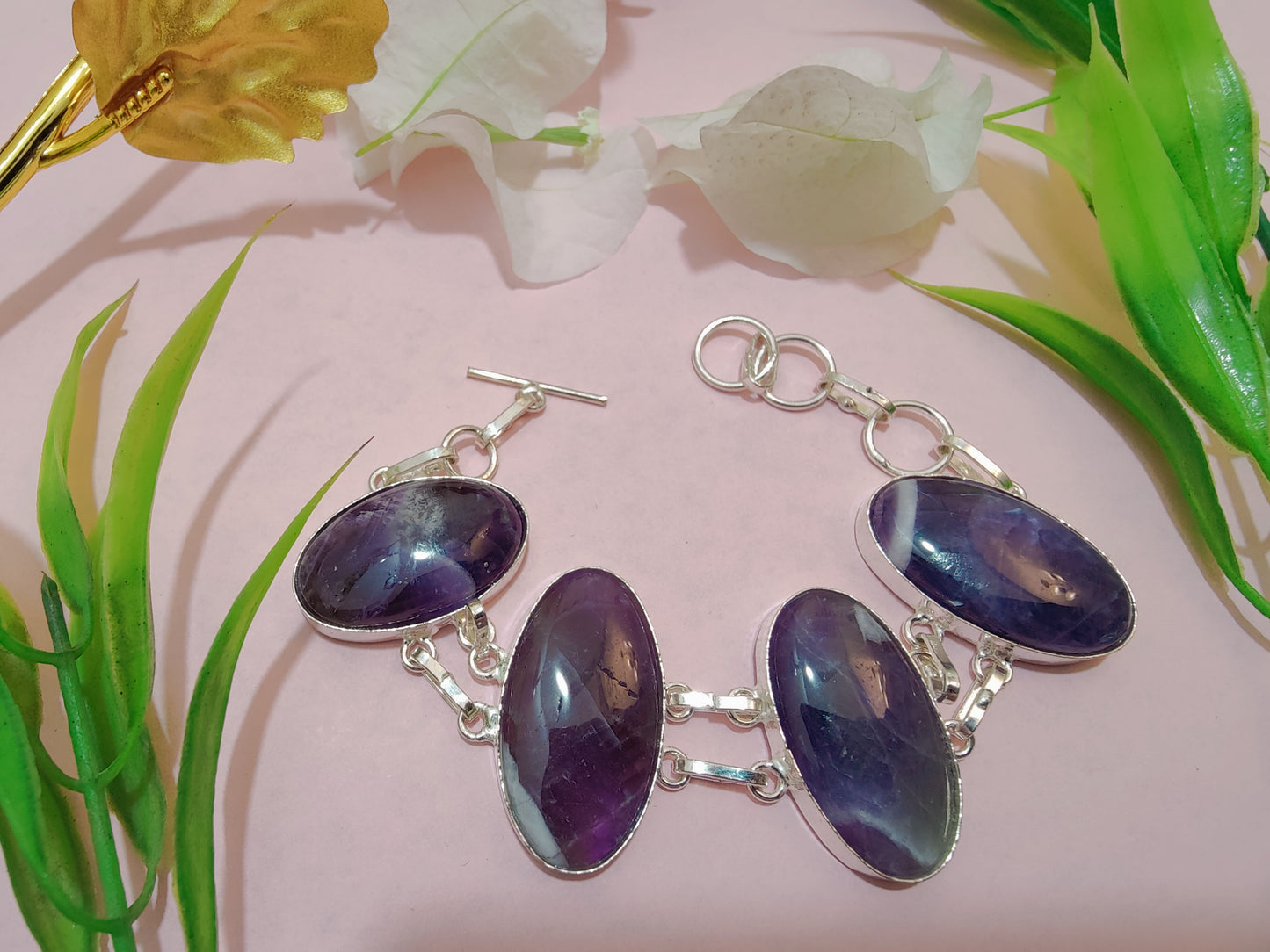 Amethyst Metal Bracelet