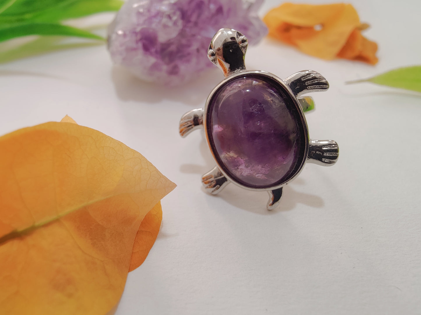 Amethyst Tortoise Shape Ring
