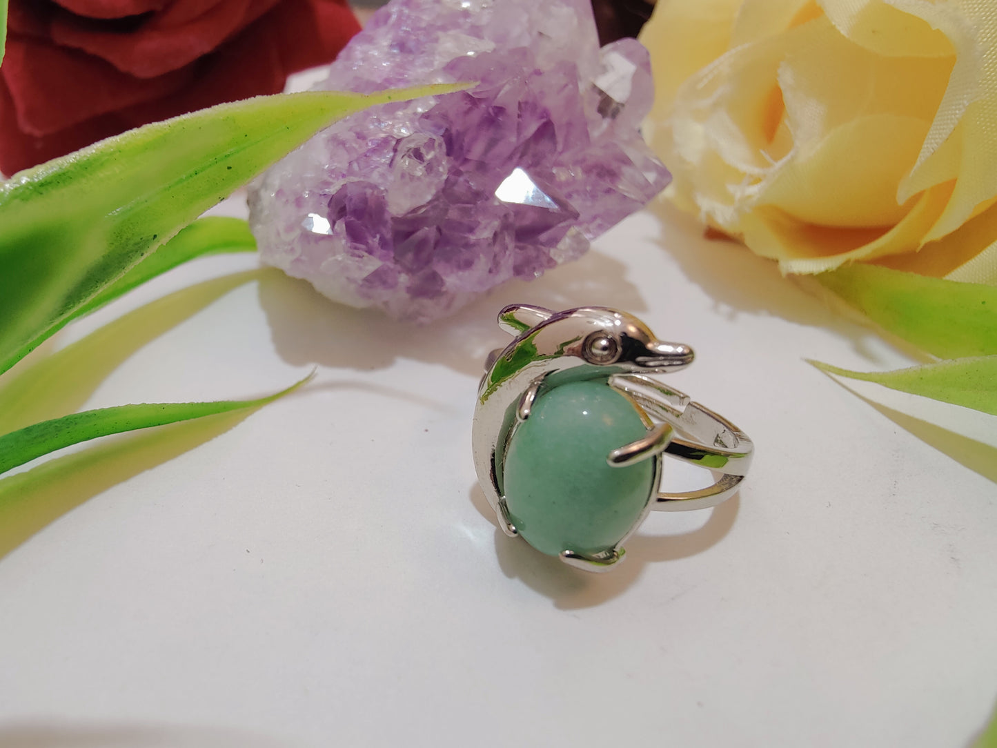 Fish Design Crystal Rings