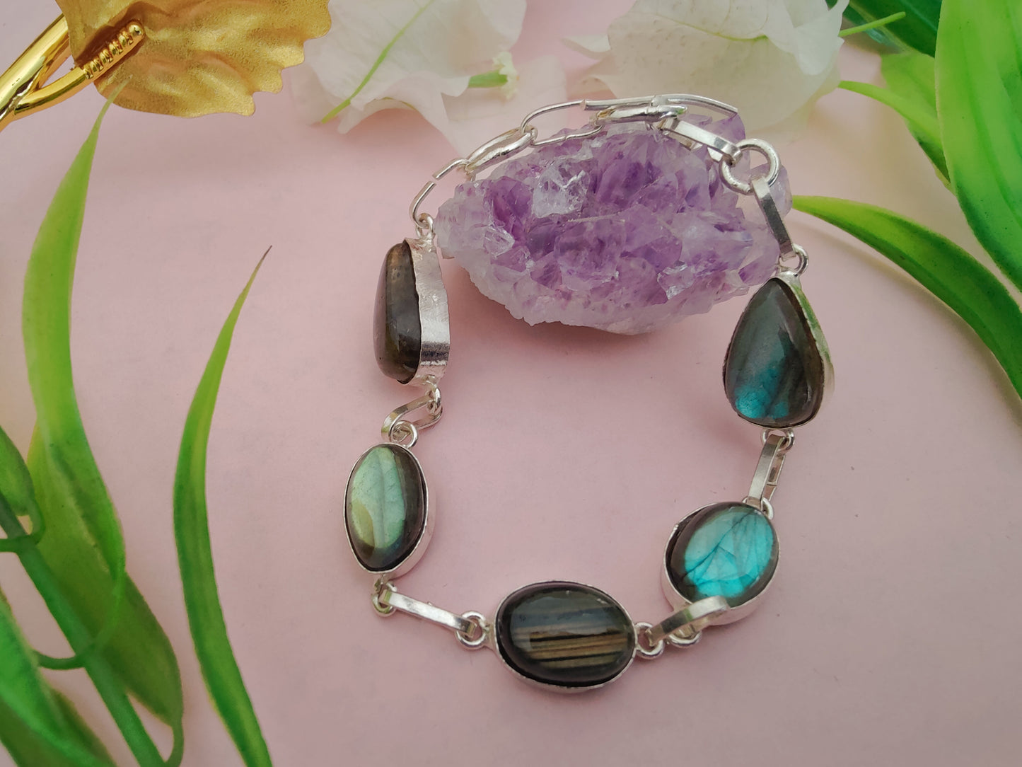 Labradorite Metal Bracelet