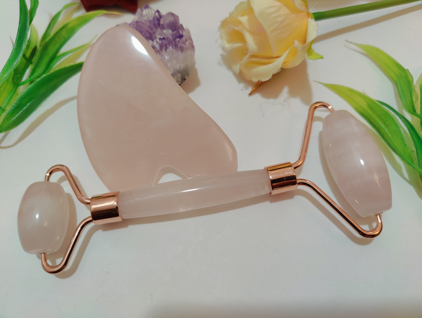 Rose Quartz Face Roller Gua Sha