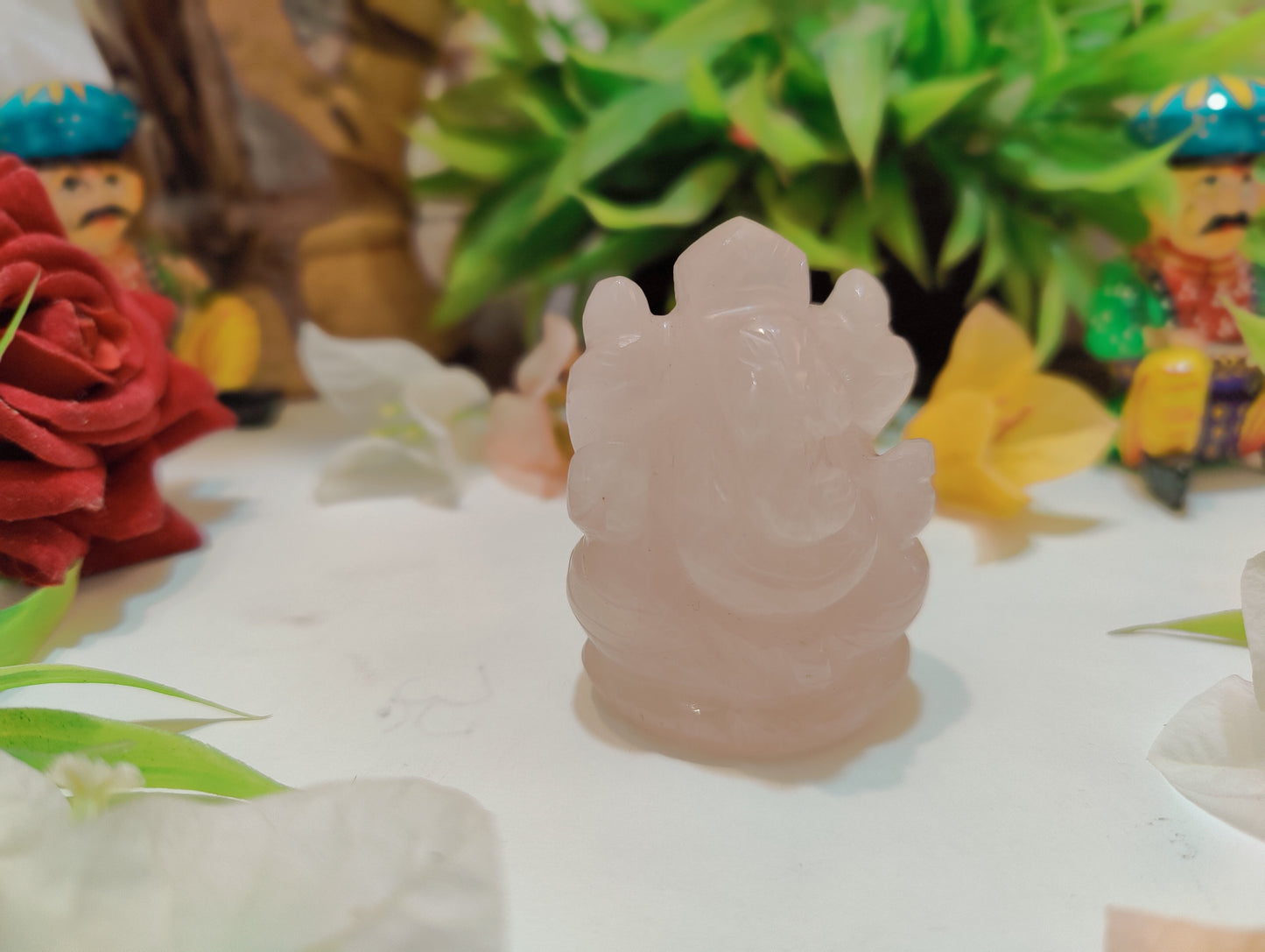 Rose Quartz Ganesha Idol
