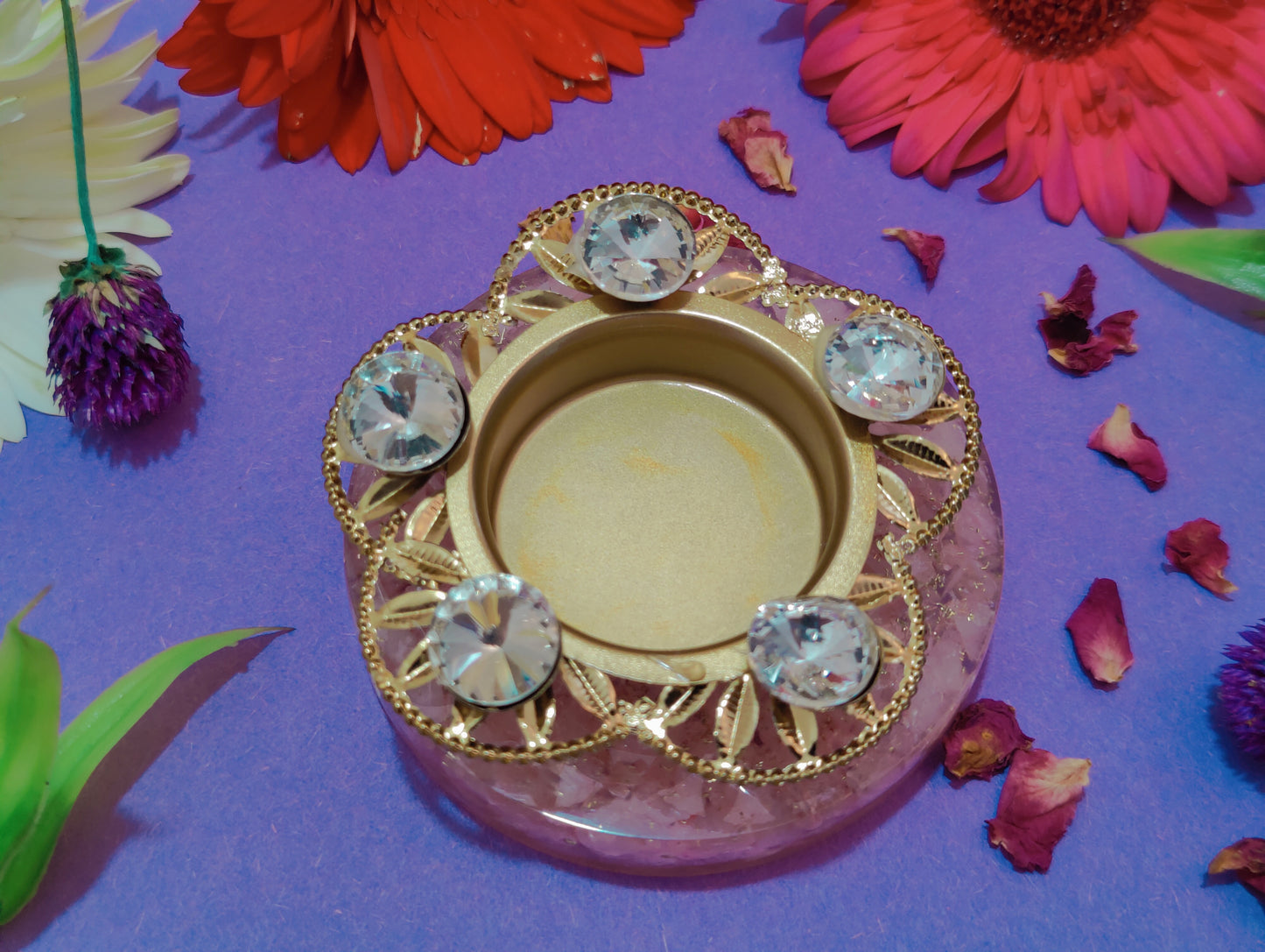 Rose Quartz Diya