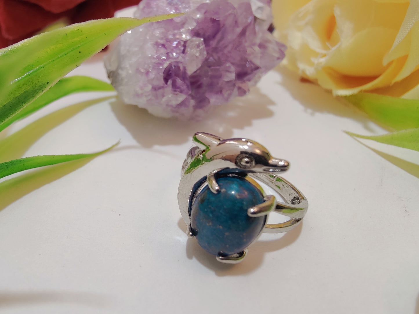 Fish Design Crystal Rings