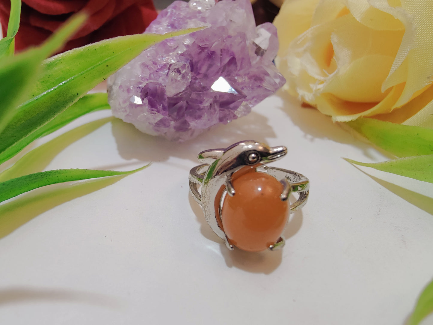 Fish Design Crystal Rings
