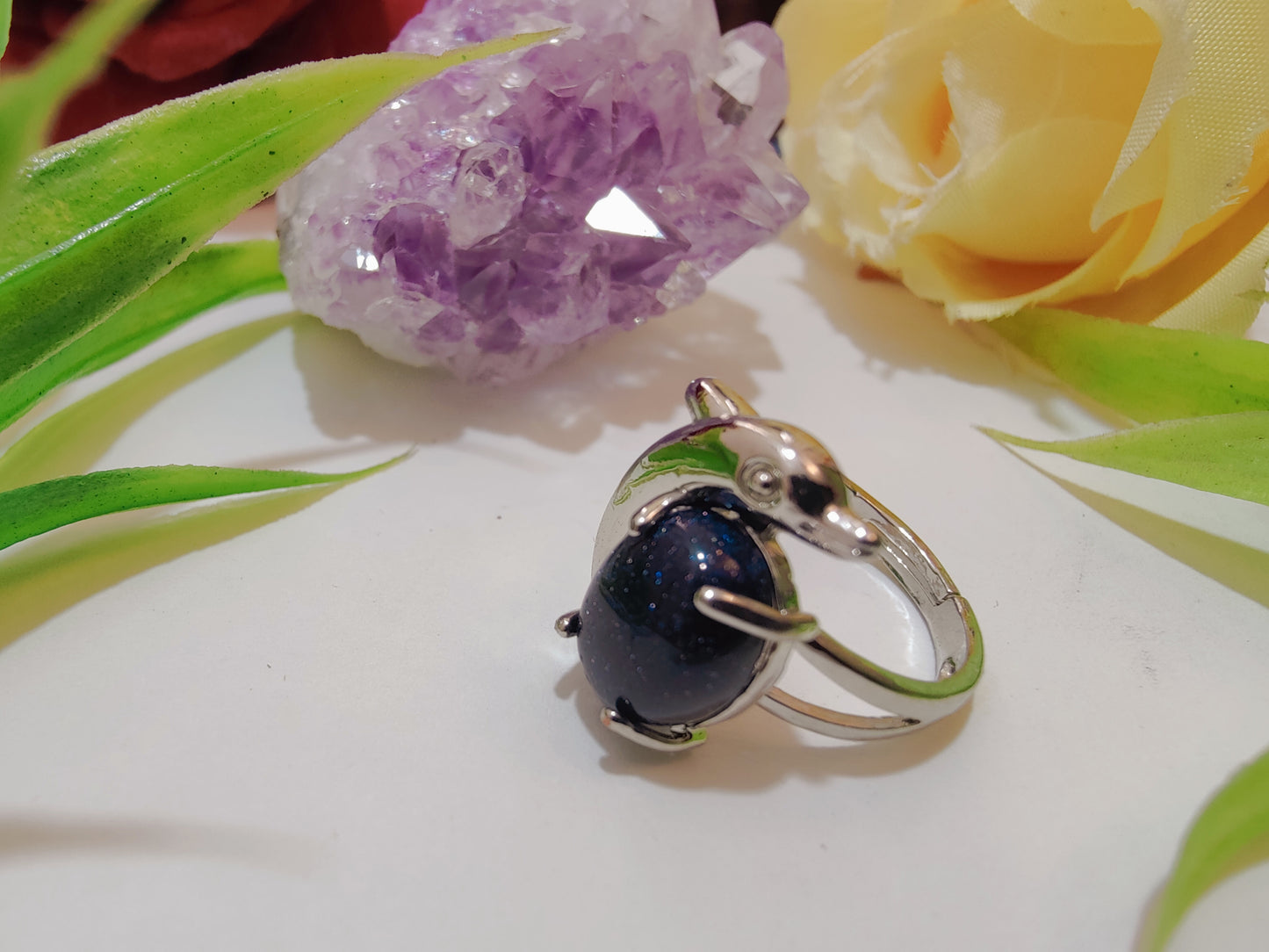 Fish Design Crystal Rings