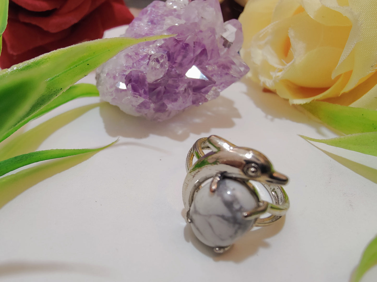 Fish Design Crystal Rings
