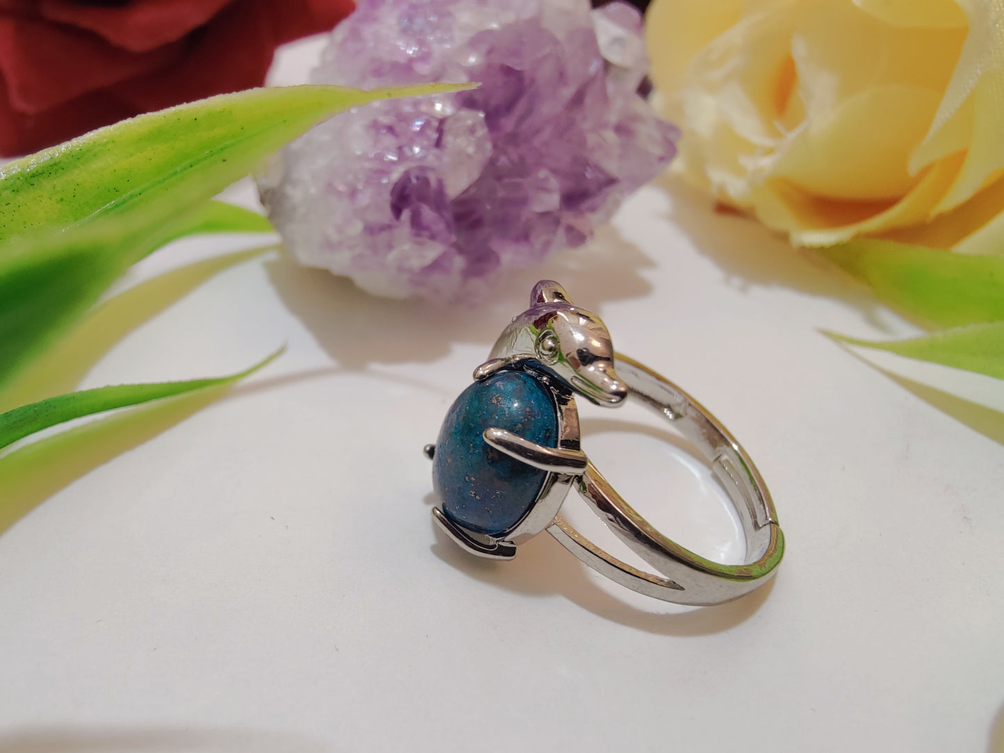 Fish Design Crystal Rings