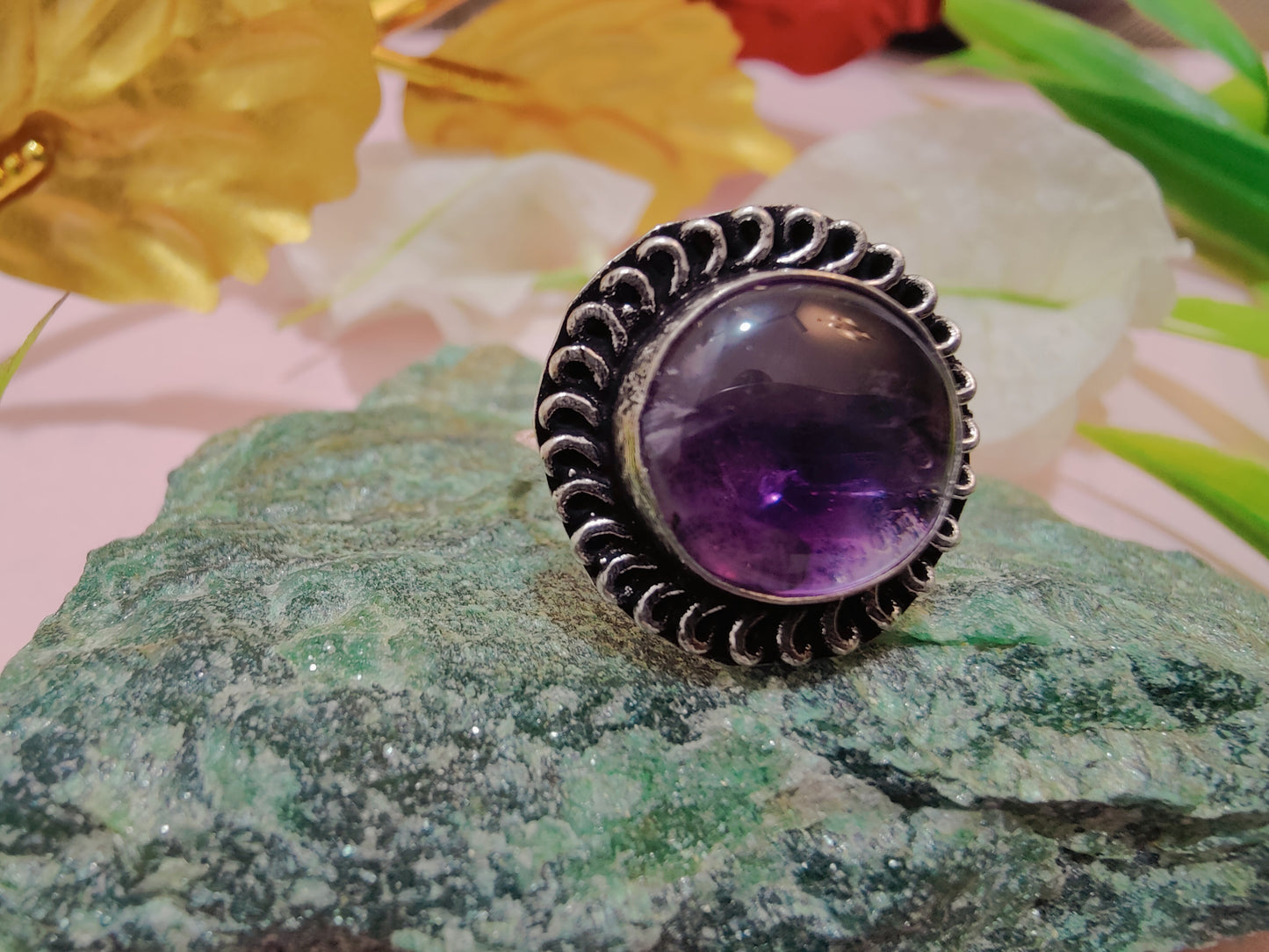 Amethyst Metal Ring