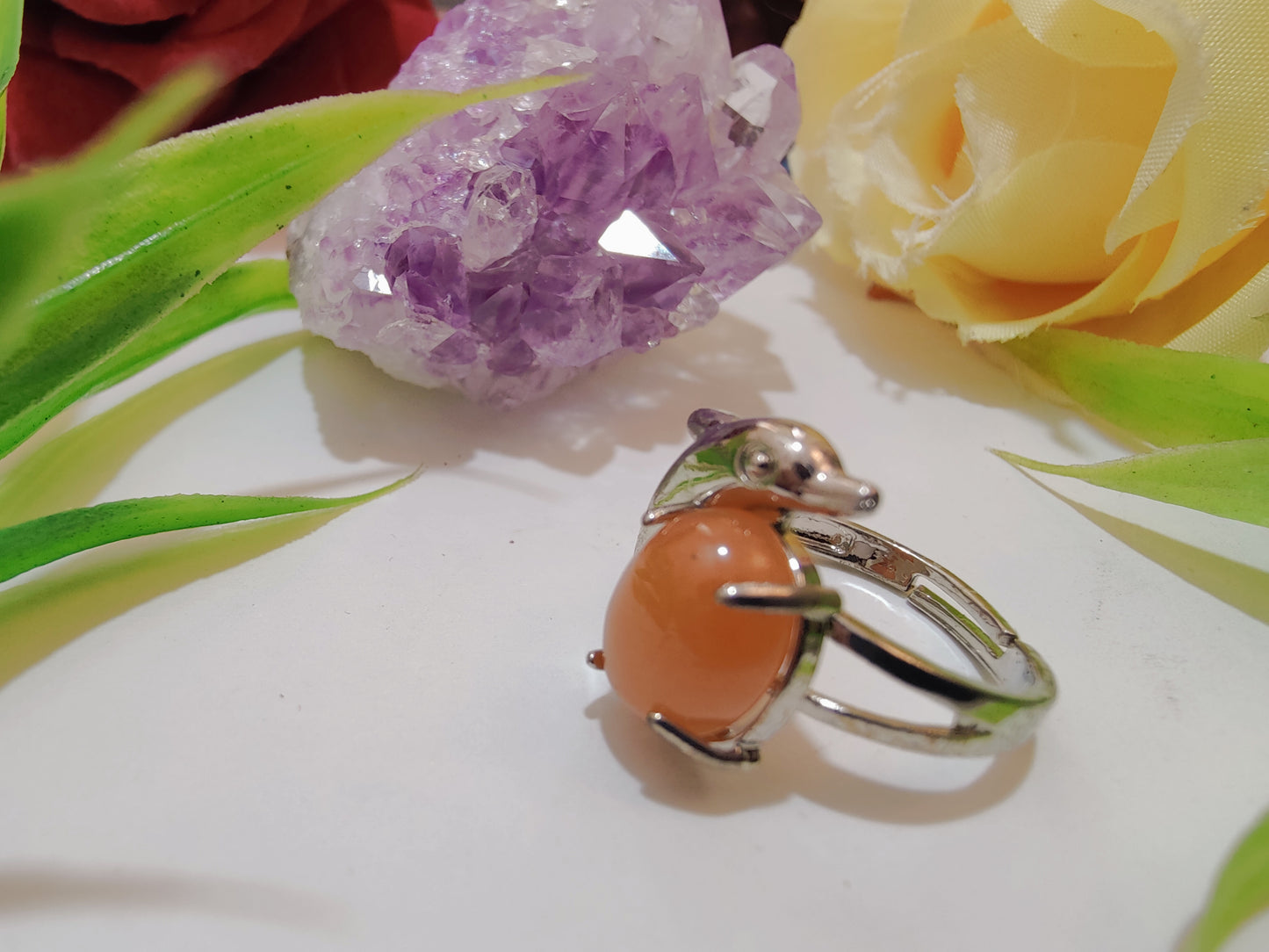 Fish Design Crystal Rings