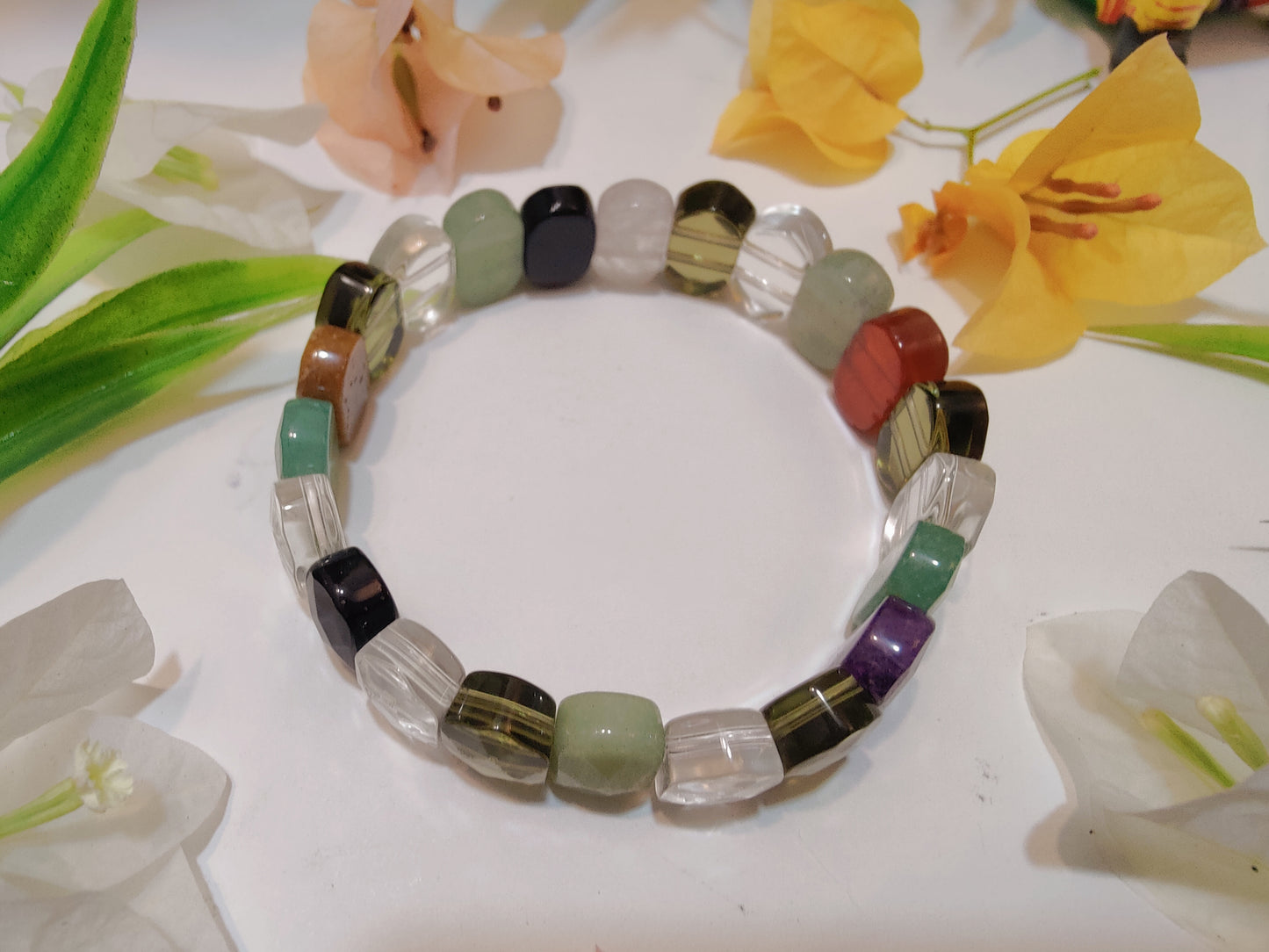 Seven Chakras Faceted Bracelet