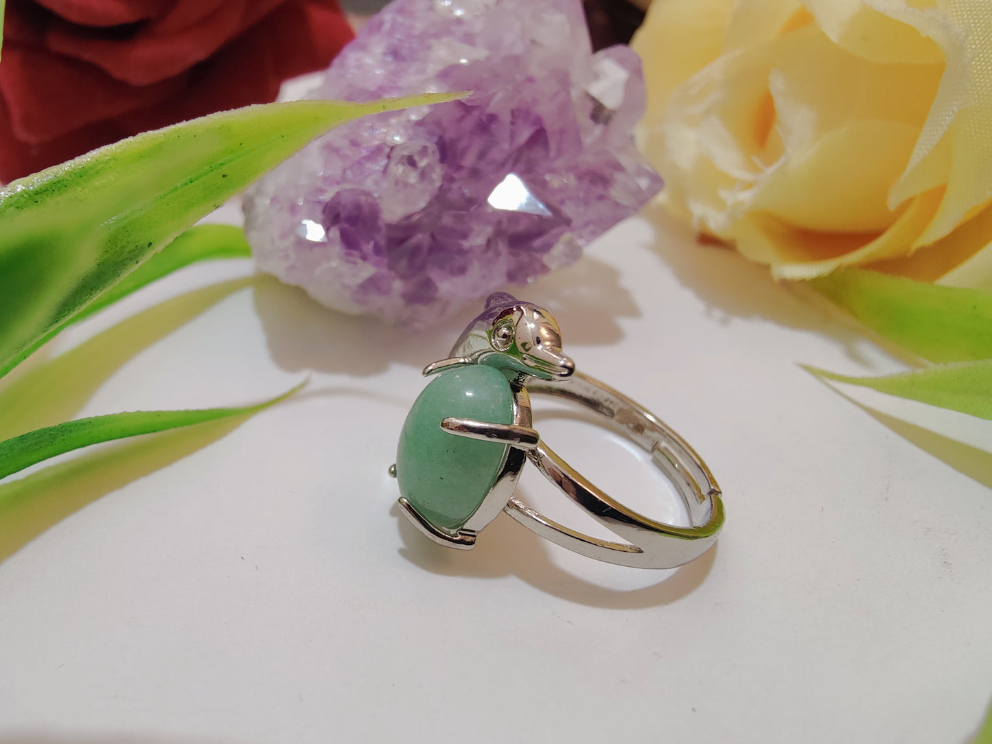Fish Design Crystal Rings