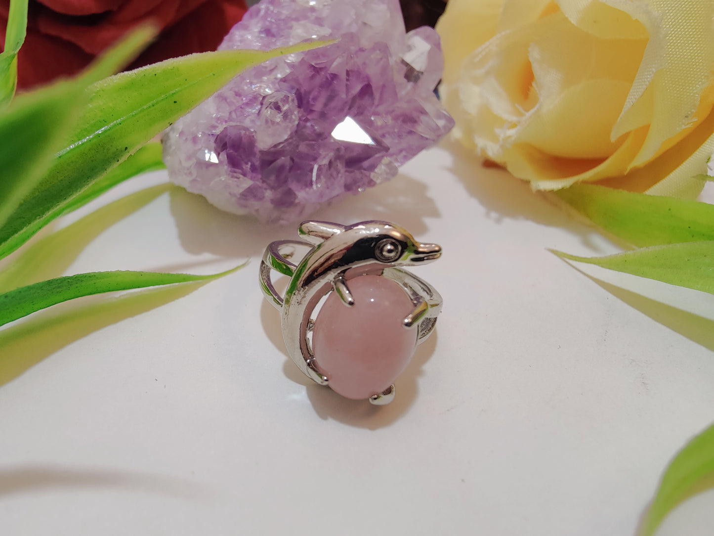Fish Design Crystal Rings