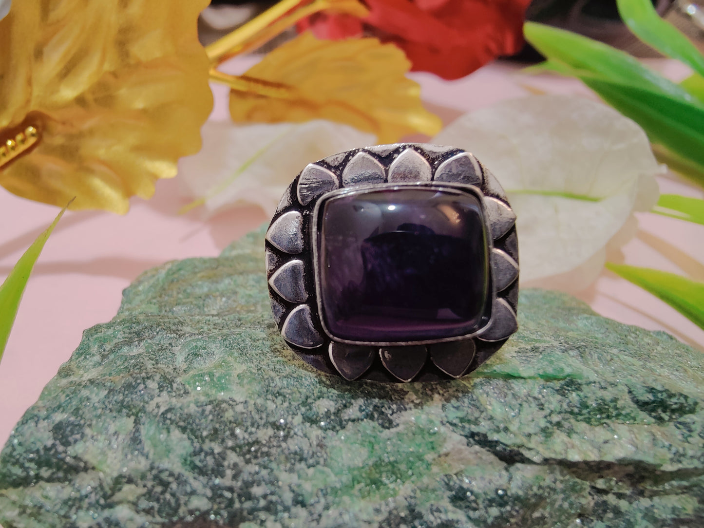 Amethyst Metal Ring