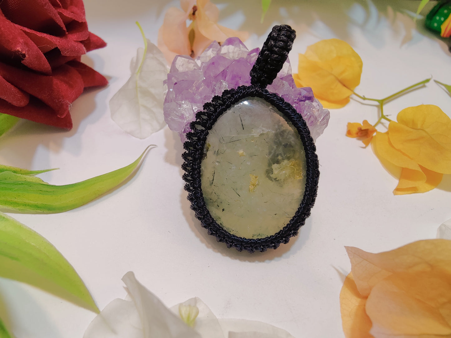 Crystal Macrame Pendant