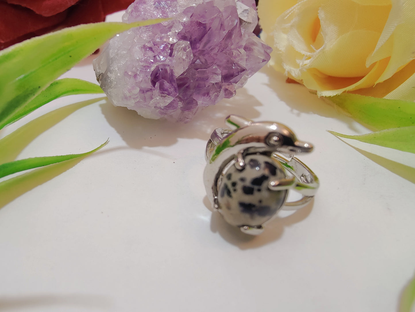 Fish Design Crystal Rings