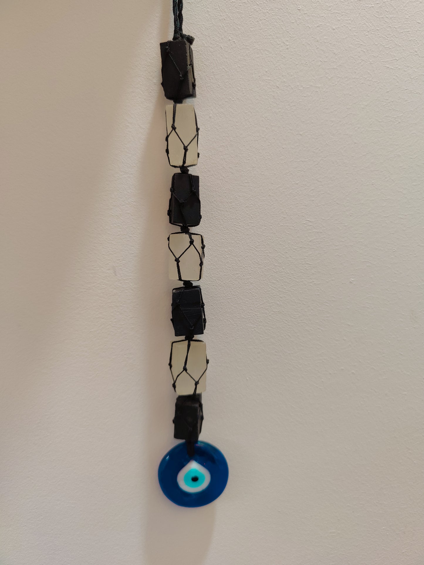Evil Eye with Black Tourmaline Selenite Hanging
