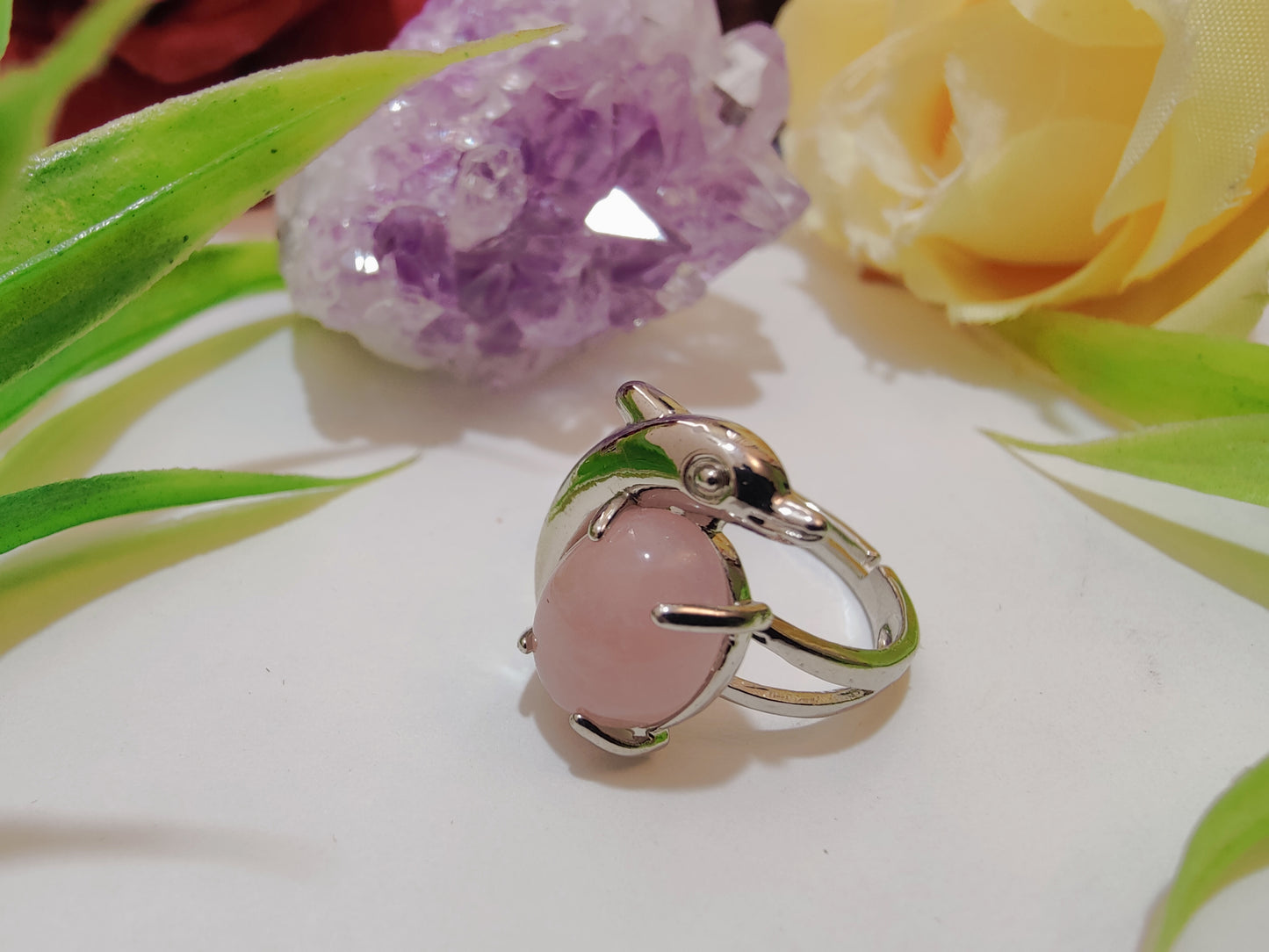 Fish Design Crystal Rings