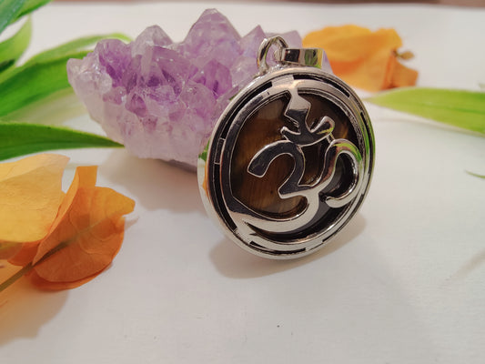 Tiger Eye Om Pendant