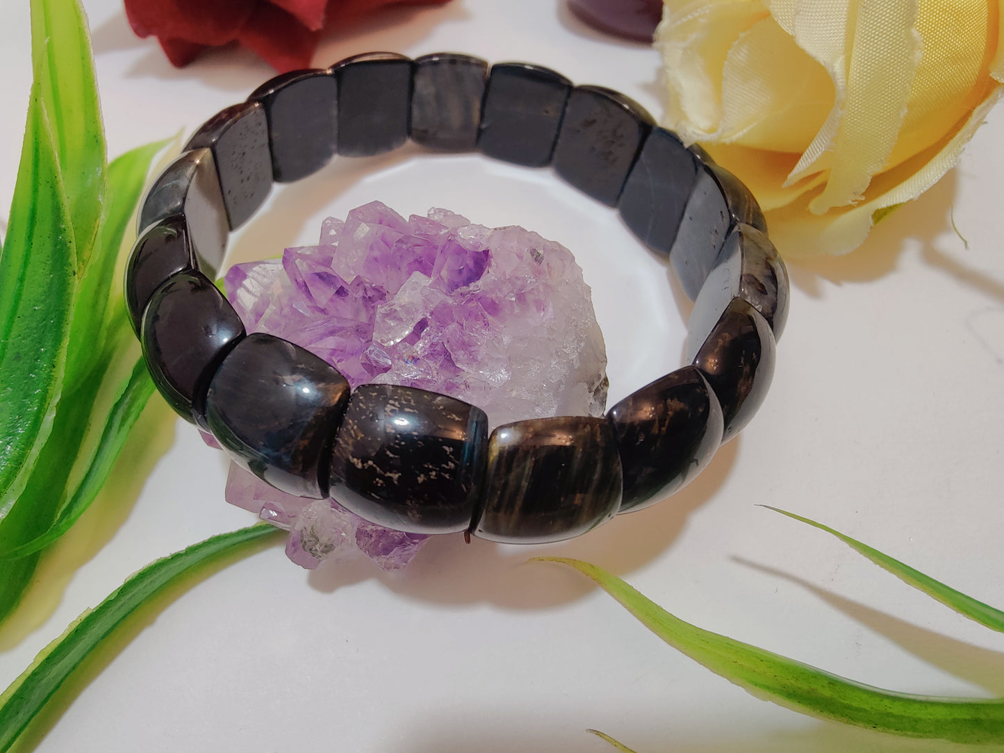 Black Obsidian Faceted Bracelet