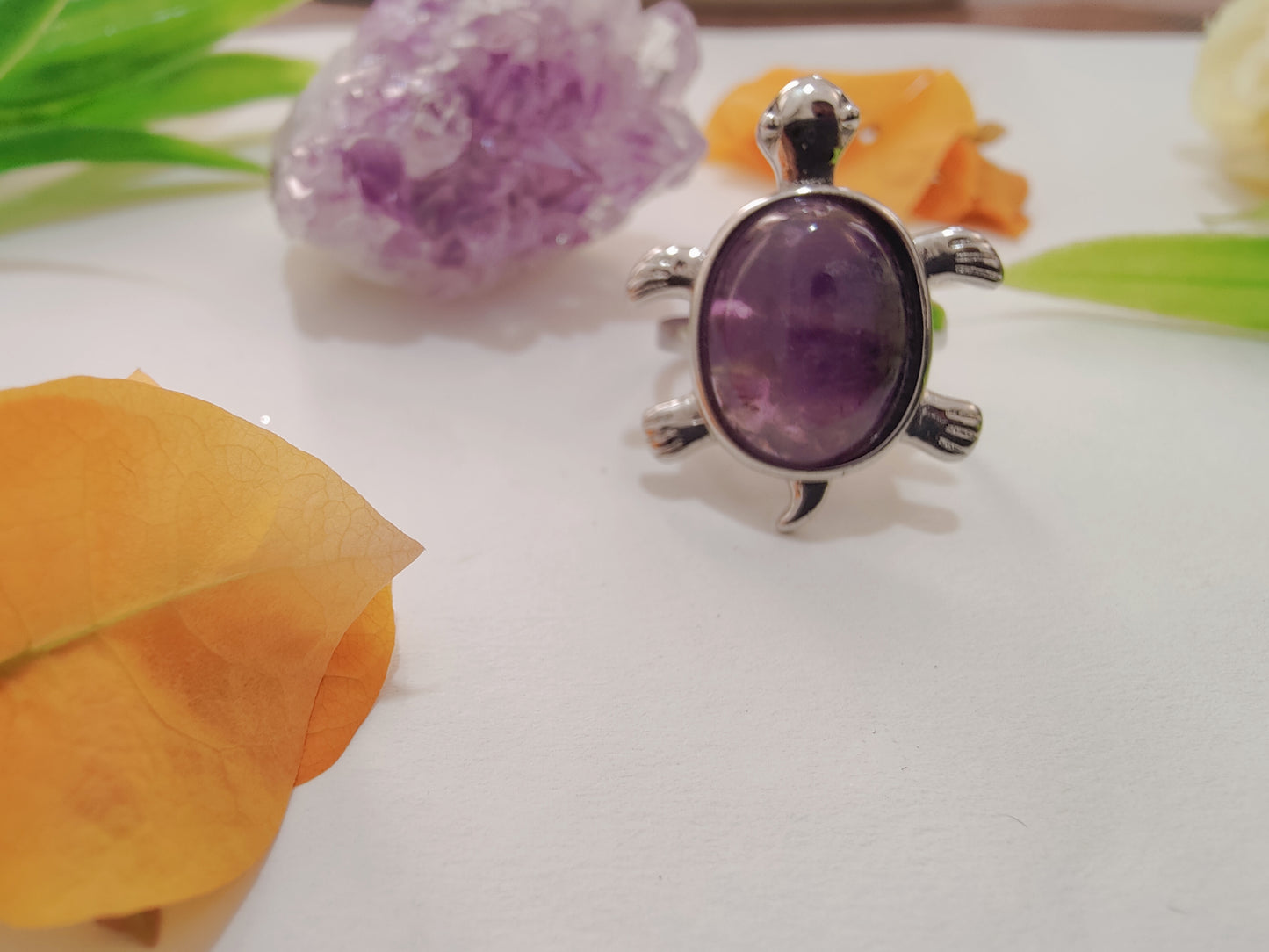 Amethyst Tortoise Shape Ring