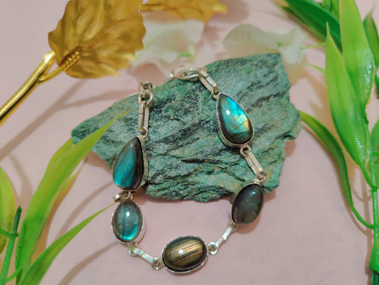 Labradorite Metal Bracelet
