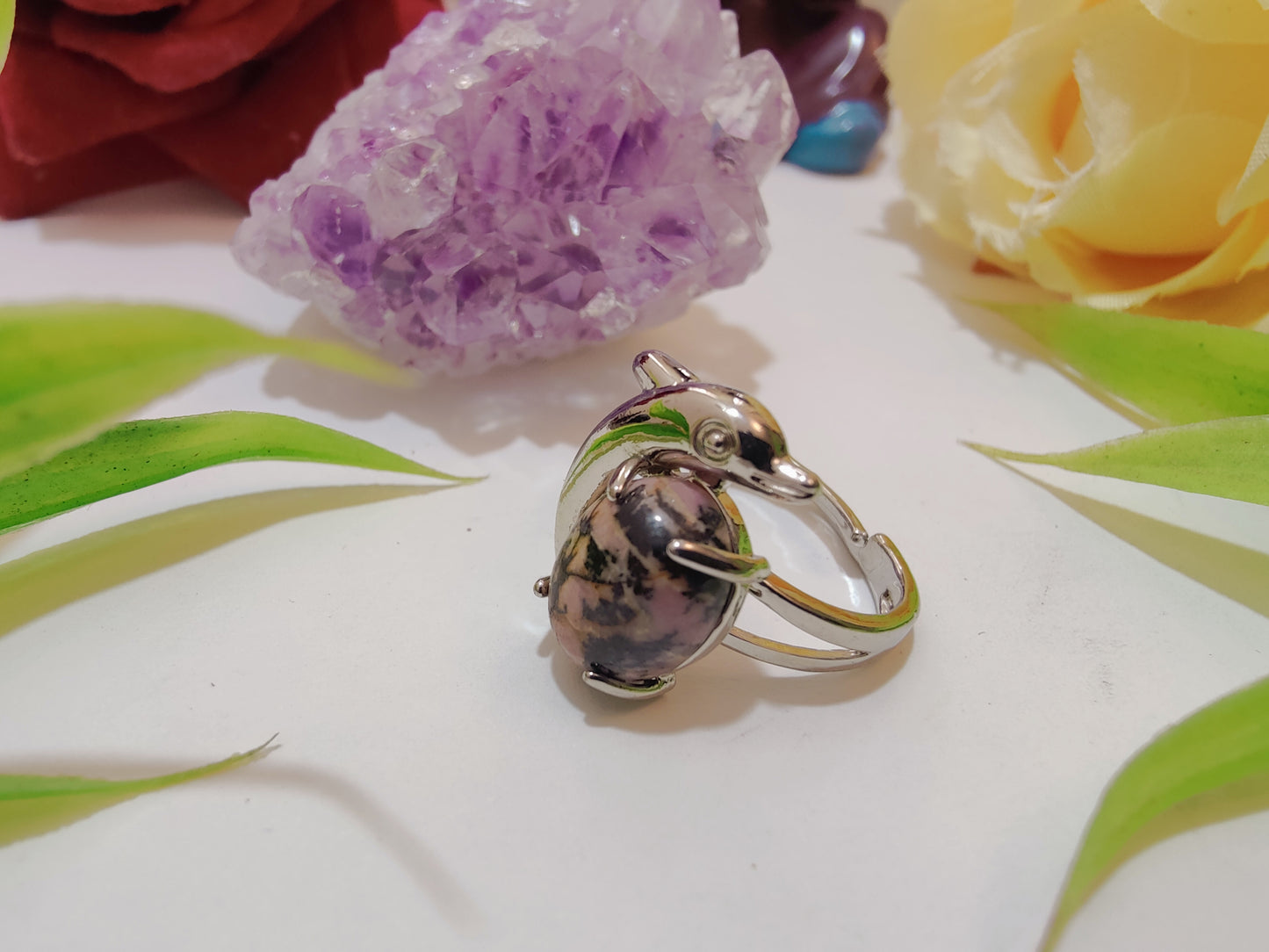 Fish Design Crystal Rings