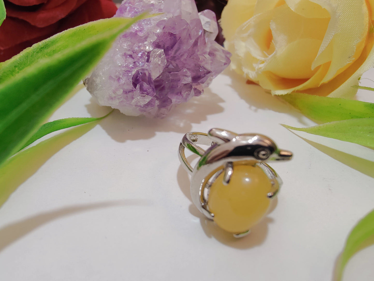 Fish Design Crystal Rings
