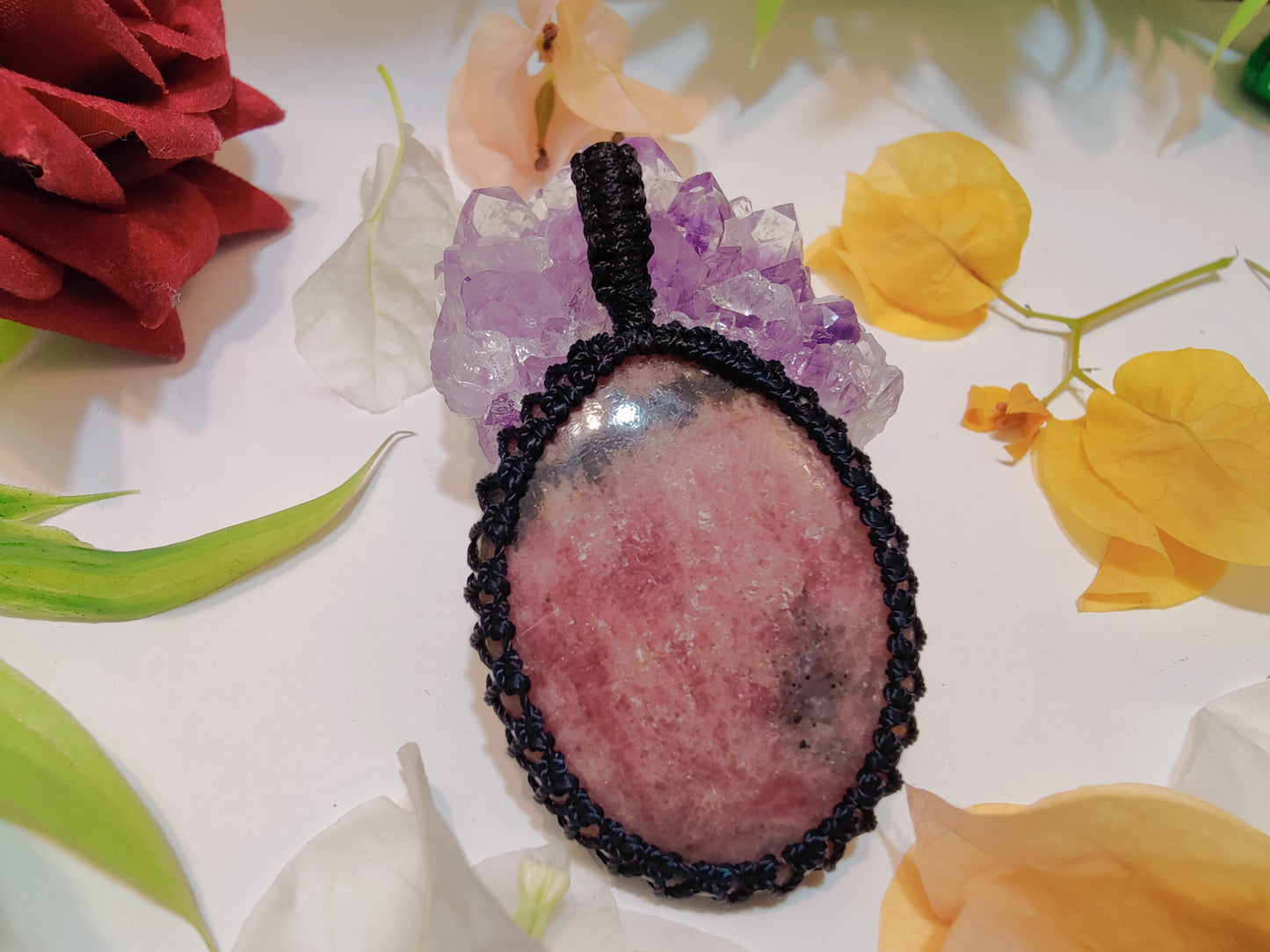 Crystal Macrame Pendant