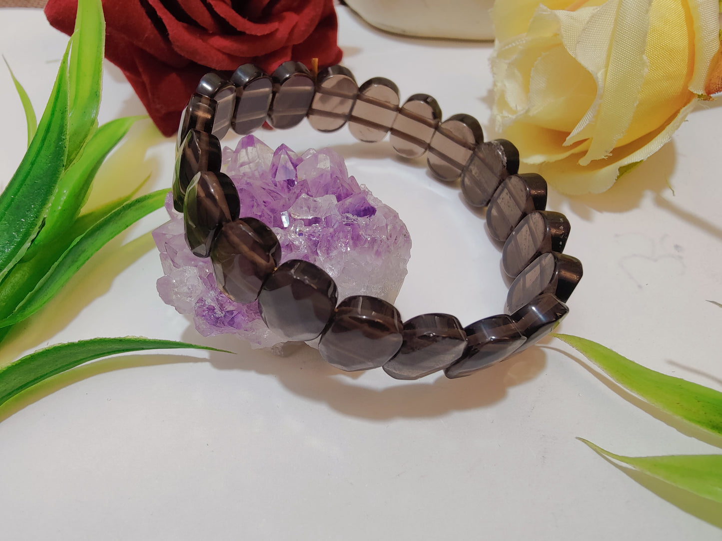 Smokey Quartz Faceted Bracelet