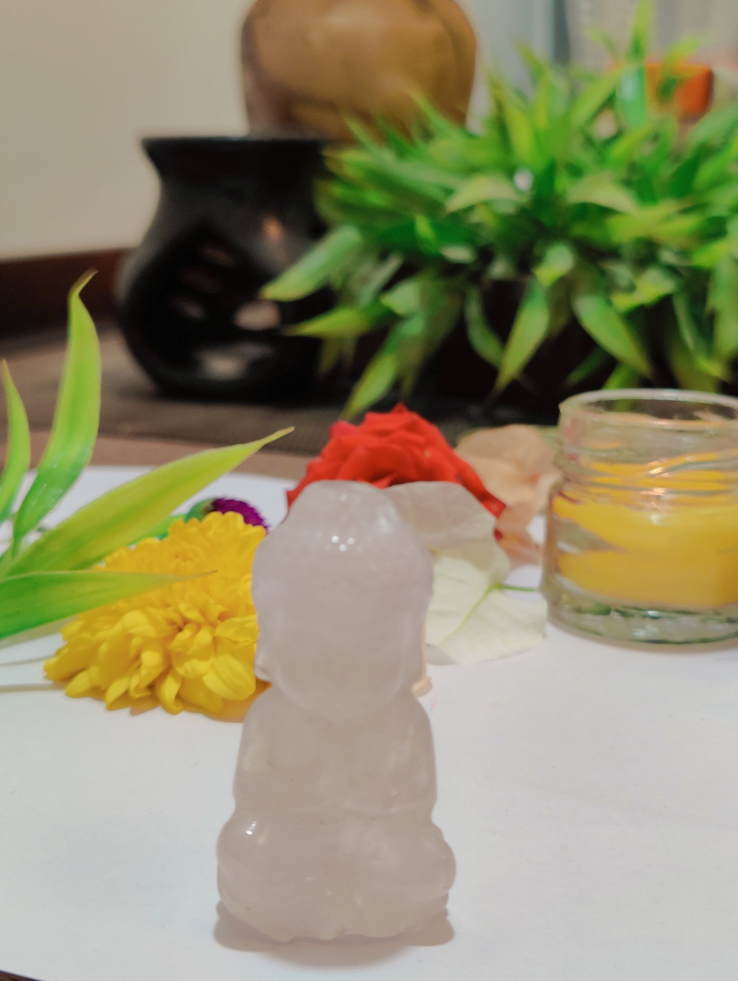 Rose Quartz Buddha Statue