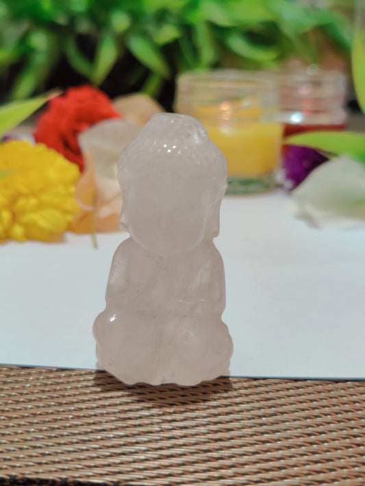 Rose Quartz Buddha Statue