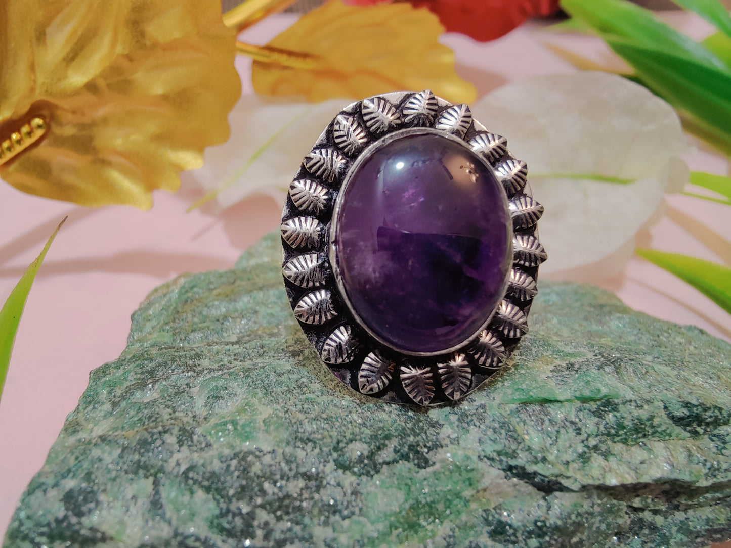 Amethyst Metal Ring