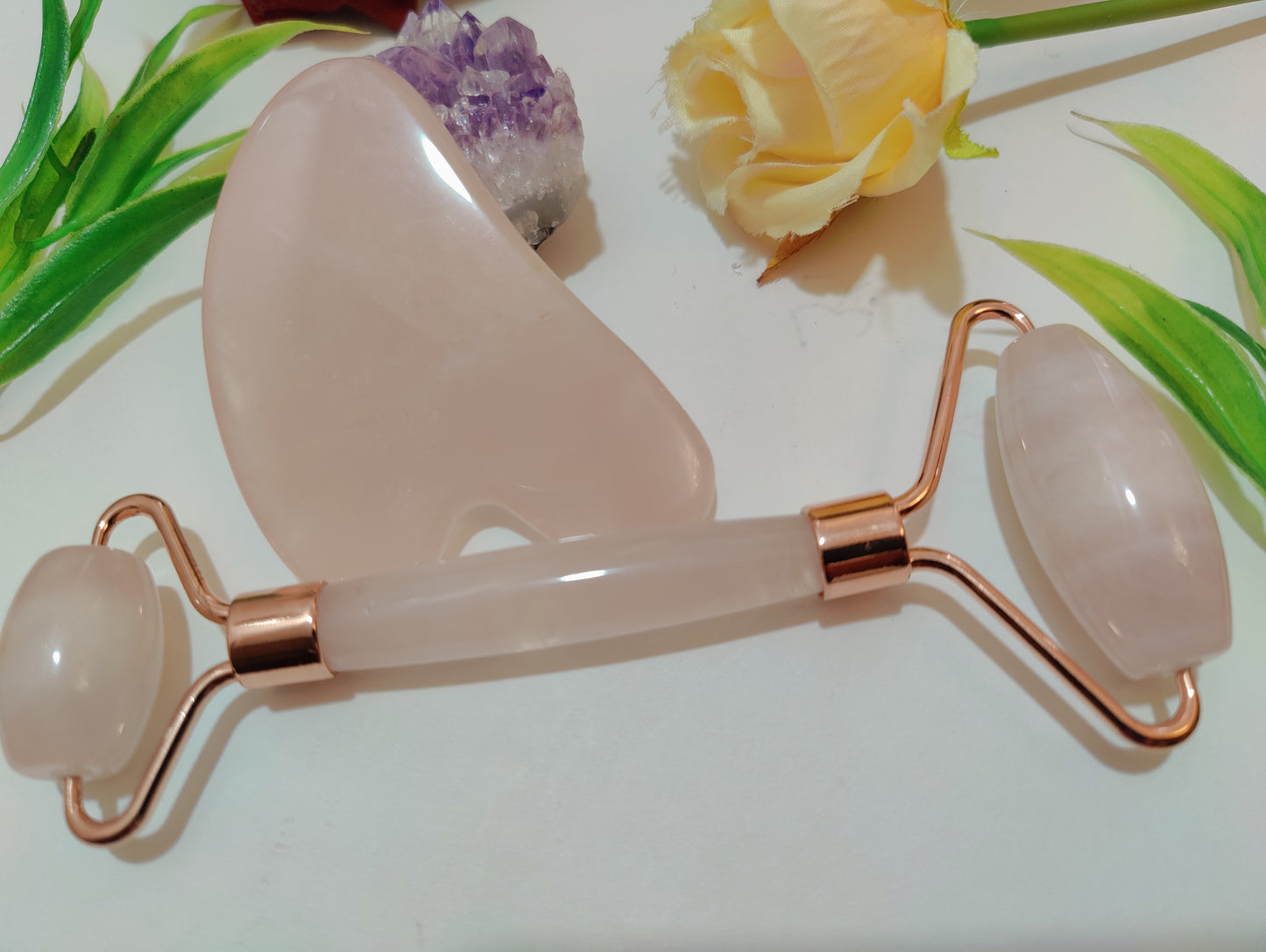 Rose Quartz Face Roller Gua Sha
