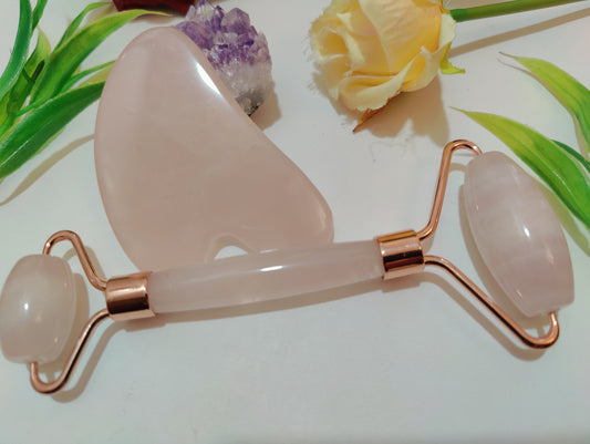 Rose Quartz Face Roller Gua Sha