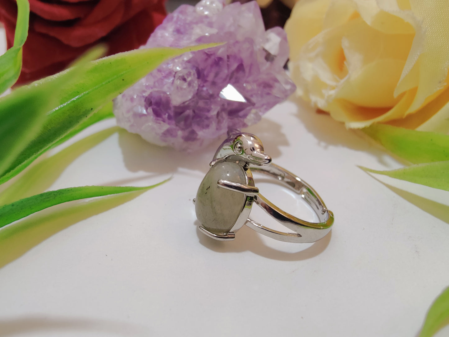 Fish Design Crystal Rings