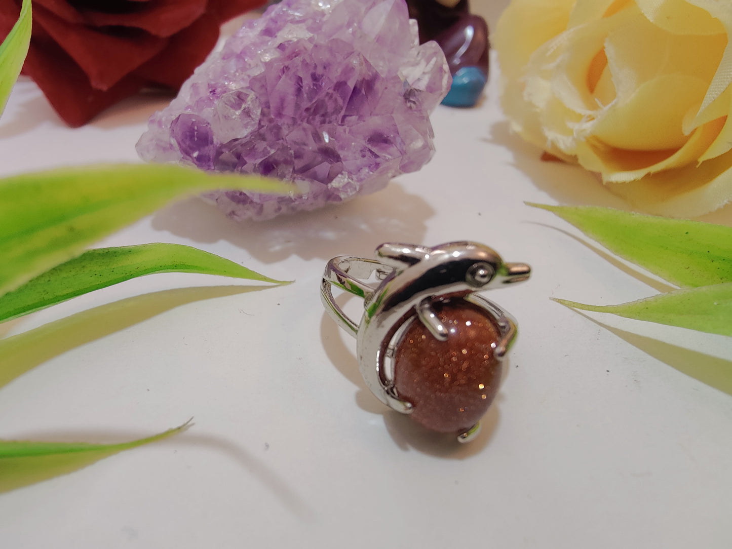 Fish Design Crystal Rings