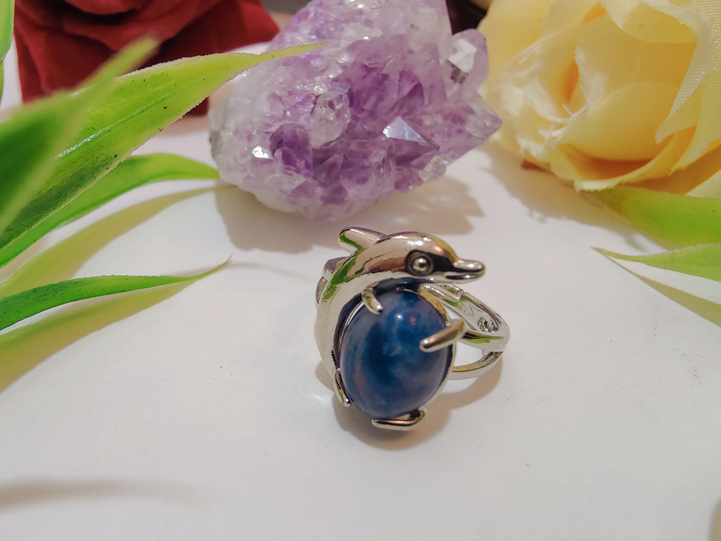 Fish Design Crystal Rings