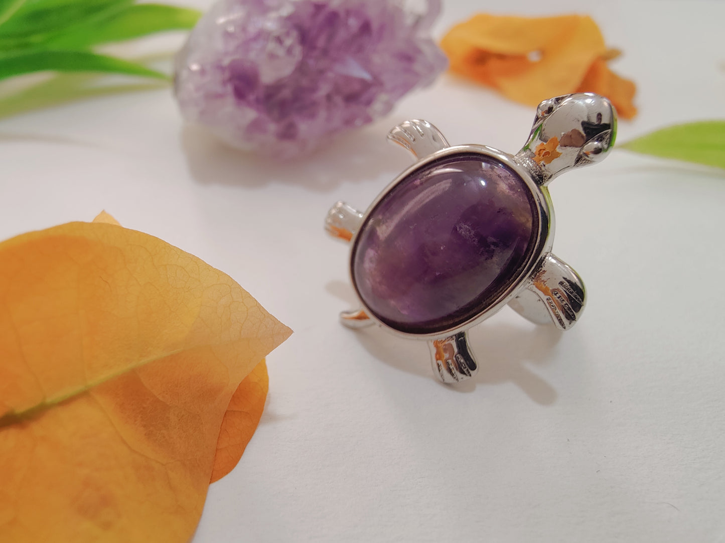 Amethyst Tortoise Shape Ring