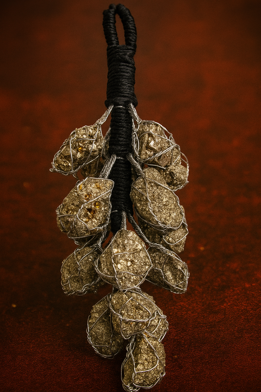 Golden Pyrite Raw Stone Hanging