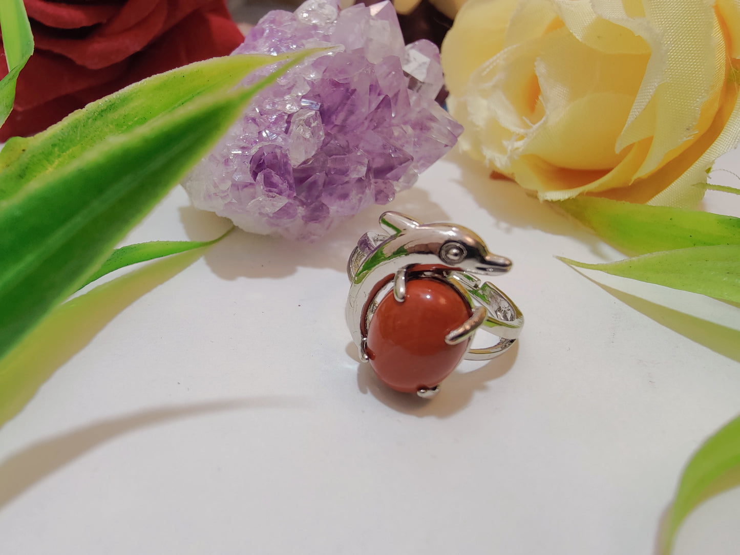 Fish Design Crystal Rings